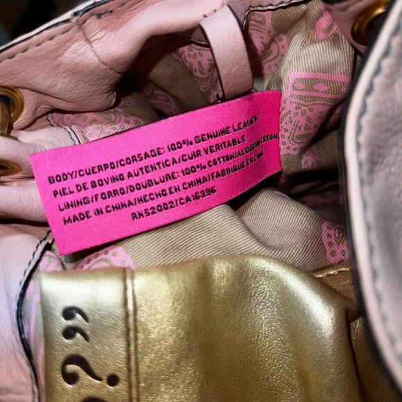 Vintage Pink Leather Juicy Couture satchel Crystal tote - Picture 8 of 8